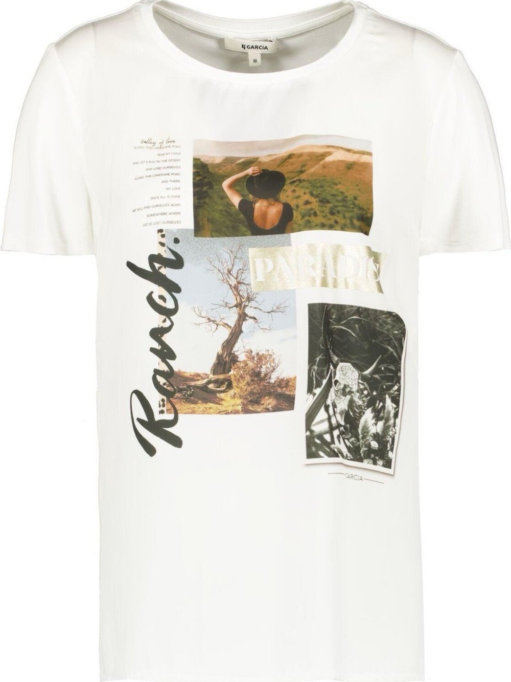 Garcia White Short-Sleeve Graphic Crewneck Tee
